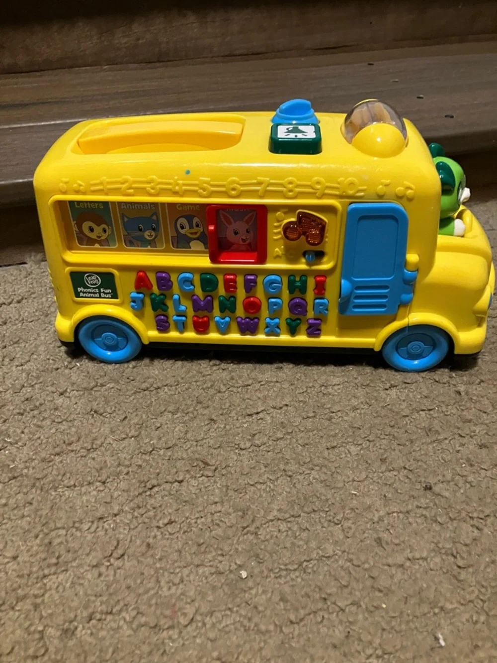 Leap frog Yellow Alphabet talking School Bus Toy with Blue Wheels
